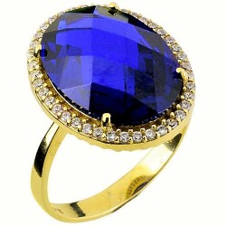 Χρυσό δαχτυλίδι ροζέτα Κ14 με ζιργκόν